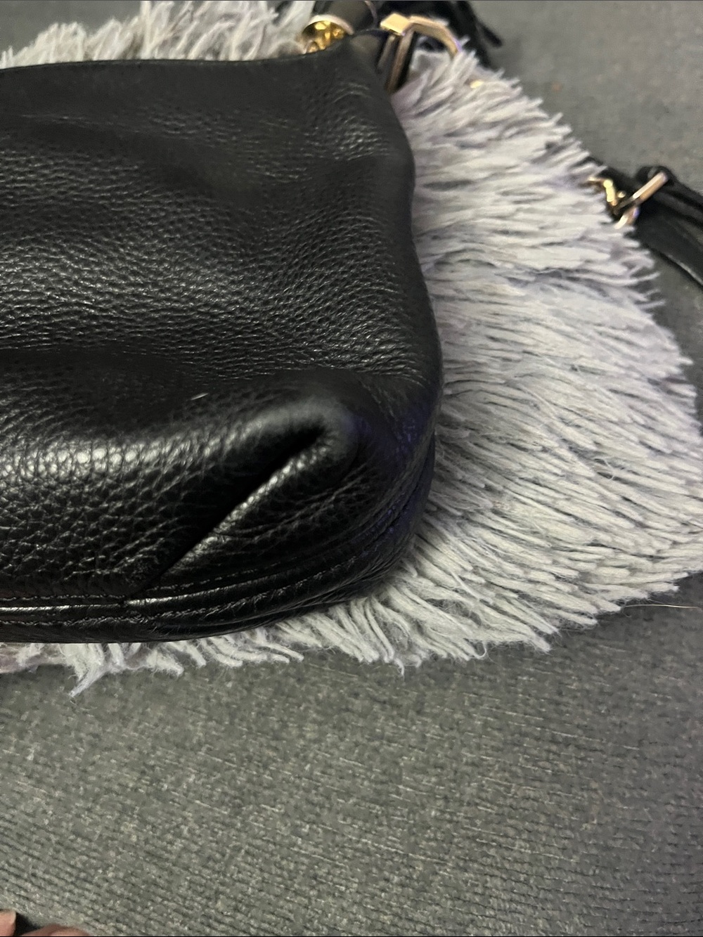 Michael Kors Black Pebbled Leather Shoulder Bag with Gold Chain Trim - Picture 10 of 14